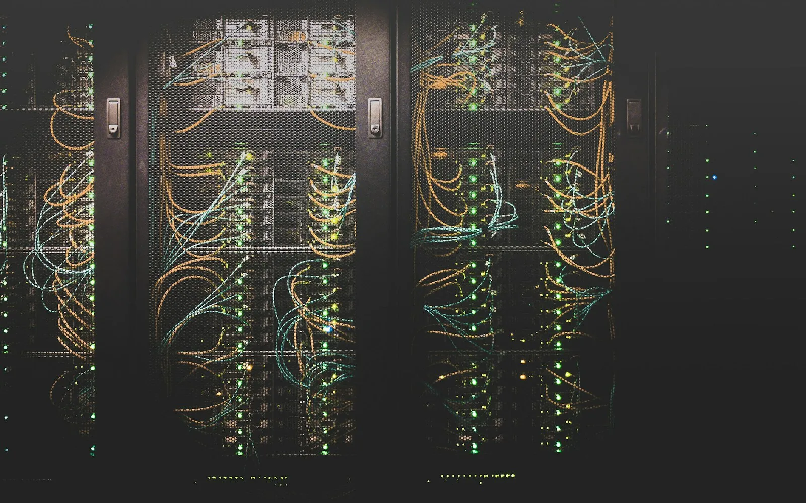 Server rack with network cabling