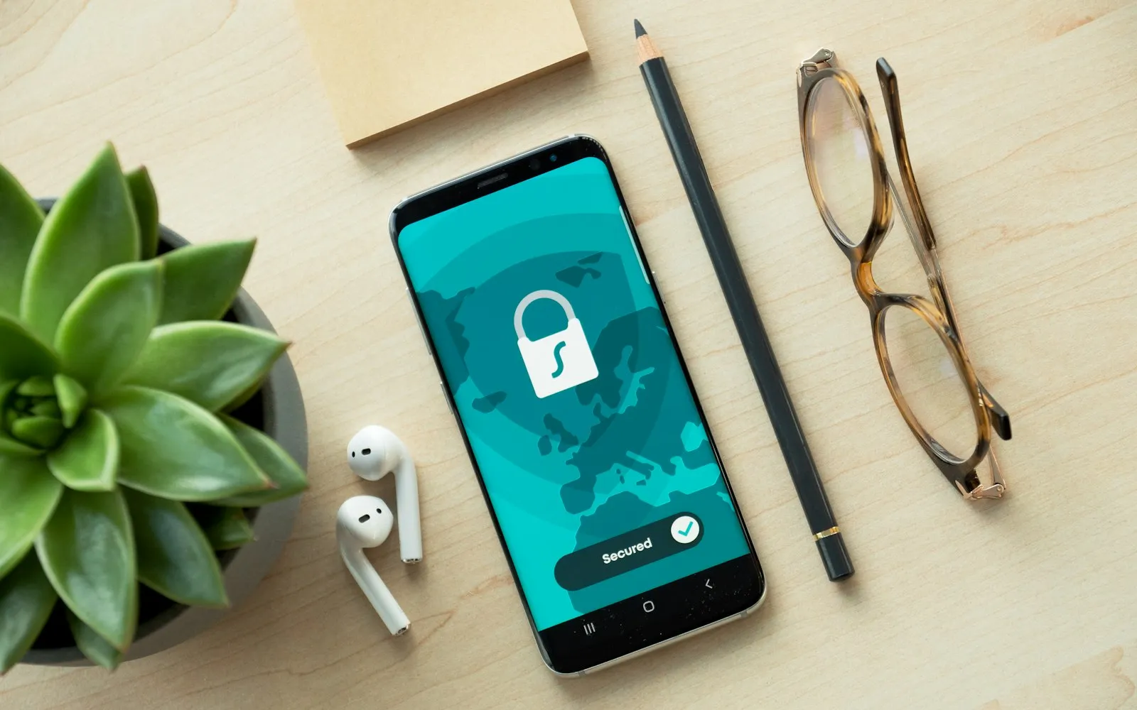 Phone showing a security lock icon